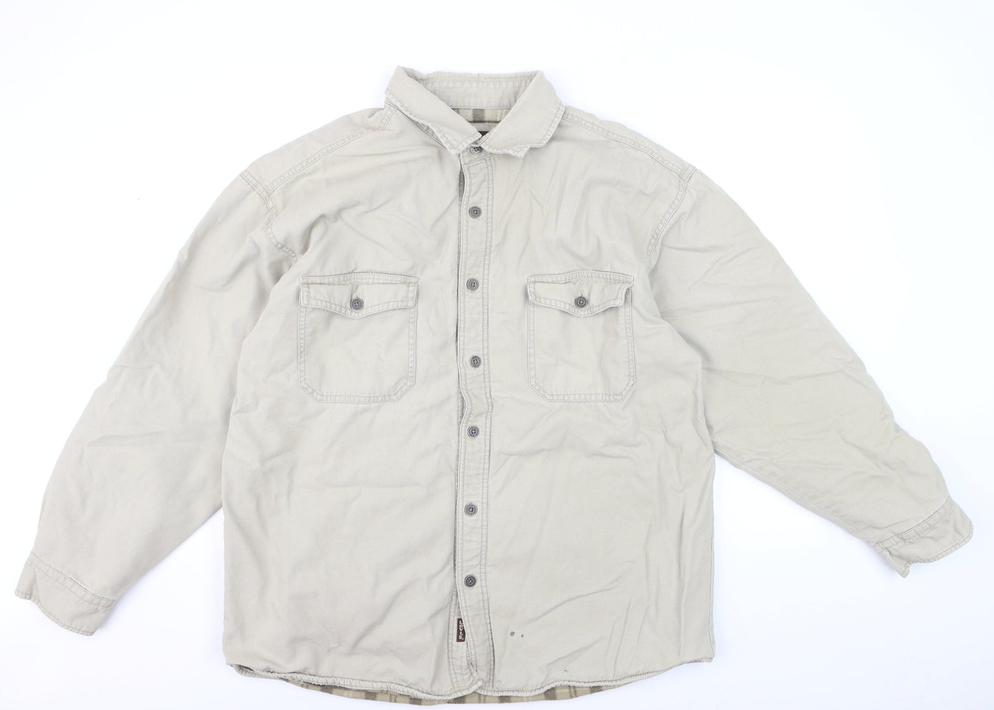 Levi Strauss & Co Men's Beige XL Cotton Lined Button-Up Shirt