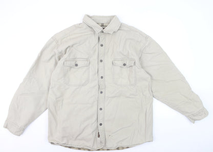 Levi Strauss & Co Men's Beige XL Cotton Lined Button-Up Shirt