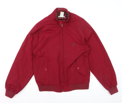 Izod Men's Red Bomber Jacket Size S Cotton Blend Full Zip