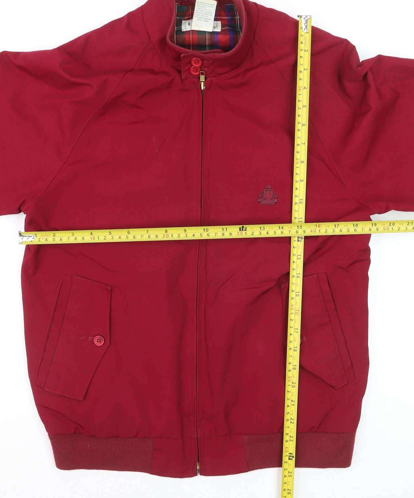 Izod Men's Red Bomber Jacket Size S Cotton Blend Full Zip