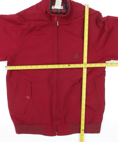 Izod Men's Red Bomber Jacket Size S Cotton Blend Full Zip