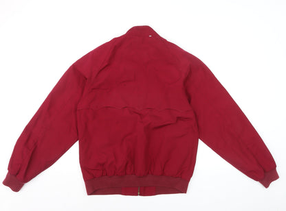 Izod Men's Red Bomber Jacket Size S Cotton Blend Full Zip