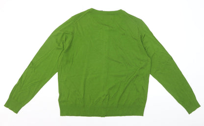 Marks and Spencer Women Green Size 18 Merino Wool Button Cardigan