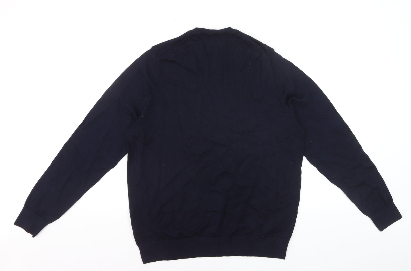 Marks and Spencer Men’s Blue Merino Wool Crew Neck Jumper Size L