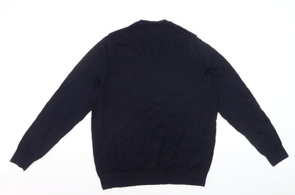 Marks and Spencer Men’s Blue Merino Wool Crew Neck Jumper Size L