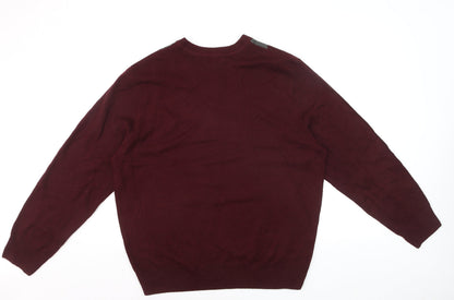 Dockers Men's Red Argyle V-Neck Knit Jumper Size L