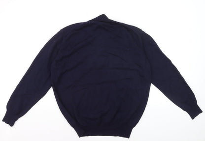 Marco Fiori Men’s Blue XL 1/2 Zip Merino Wool Jumper