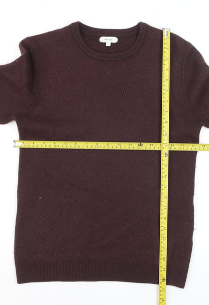 Reiss Men’s Brown Wool Blend Crew Neck Jumper Size L