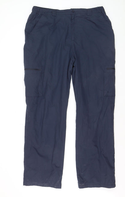 Mountain Warehouse Men's Navy Cargo Trousers Size 38 Relaxed Fit