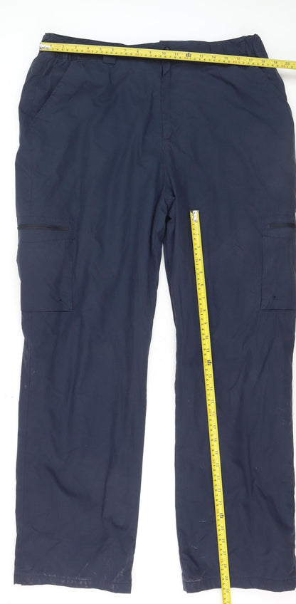 Mountain Warehouse Men's Navy Cargo Trousers Size 38 Relaxed Fit