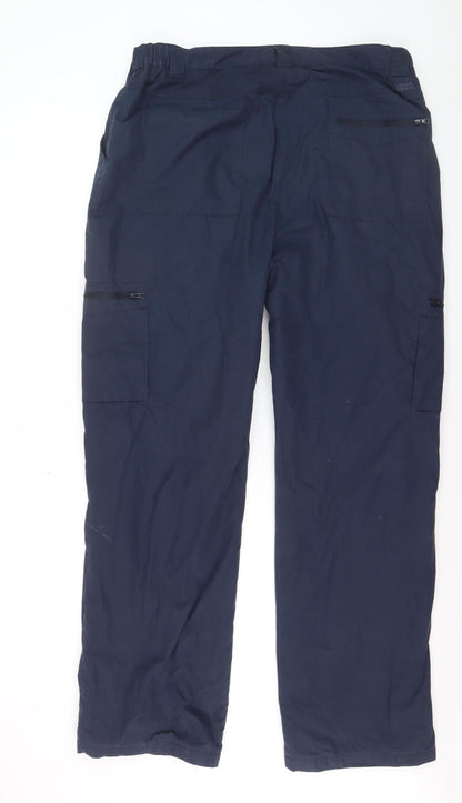 Mountain Warehouse Men's Navy Cargo Trousers Size 38 Relaxed Fit