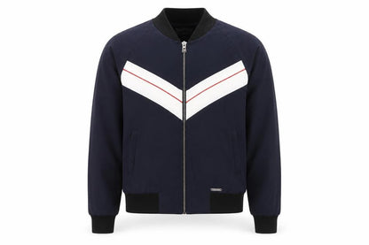 Guess Men's Blue Bomber Jacket Small Retro Zip Style