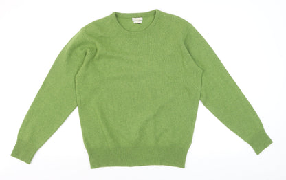 House of Bruar Women's Green Lambswool Crew Neck Jumper M