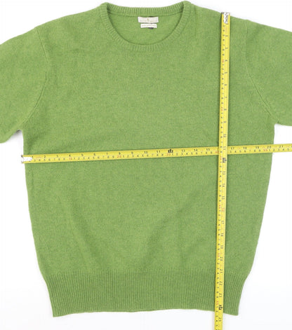 House of Bruar Women's Green Lambswool Crew Neck Jumper M
