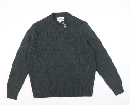 Marks and Spencer Men’s Grey Lambswool Blend Crew Neck Jumper L