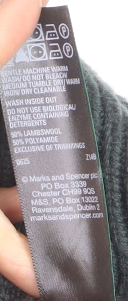 Marks and Spencer Men’s Grey Lambswool Blend Crew Neck Jumper L
