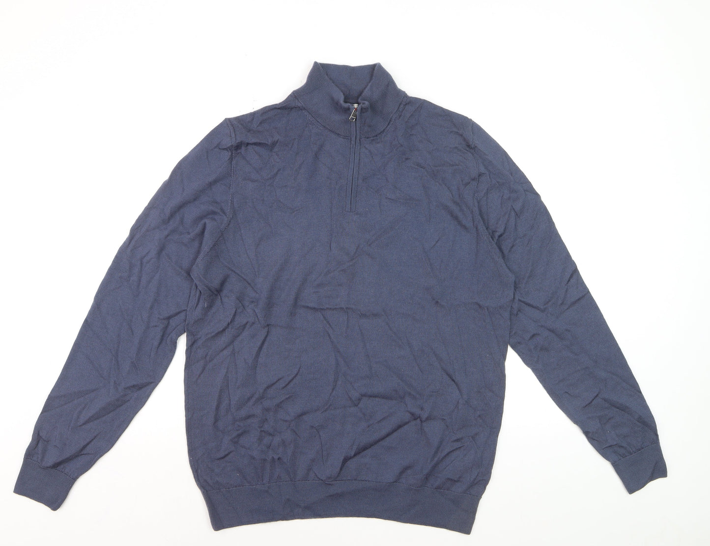 Marks and Spencer Autograph Men’s Blue Merino Wool 1/2 Zip Jumper L