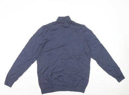 Marks and Spencer Autograph Men’s Blue Merino Wool 1/2 Zip Jumper L