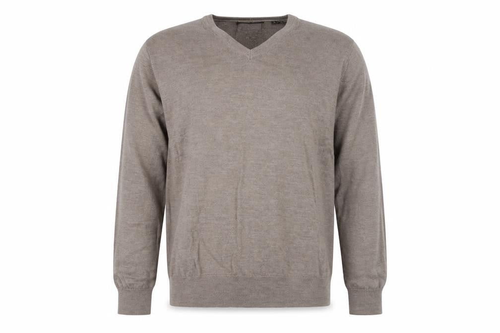 Black Brown 1826 Men's Beige V-Neck Merino Wool Pullover Jumper XL