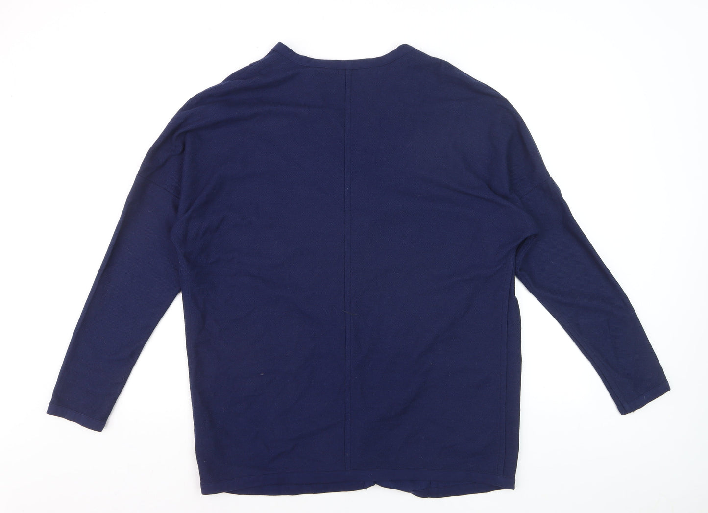 Lands' End Womens Blue Cotton Knit Cardigan Small
