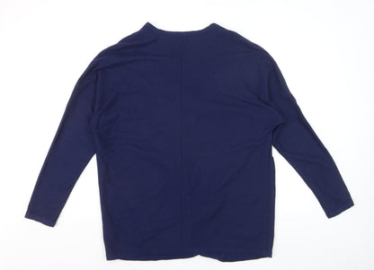 Lands' End Womens Blue Cotton Knit Cardigan Small