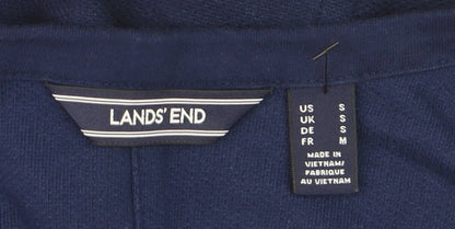 Lands' End Womens Blue Cotton Knit Cardigan Small