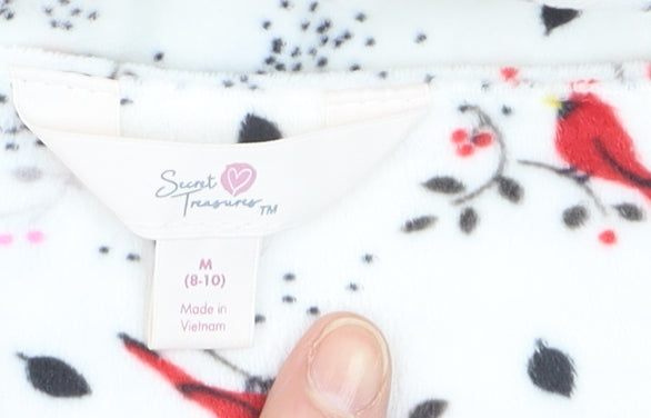 Secret Treasures Women's White Bird Print Fleece Nightshirt Size 10