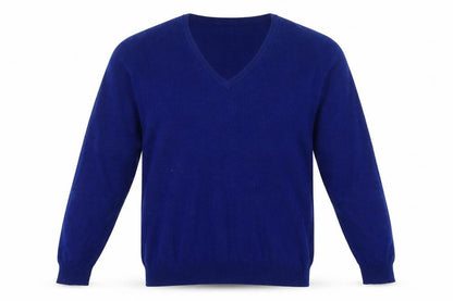 Lyle & Scott Men's Blue Wool V-Neck Jumper XL Classic Fit