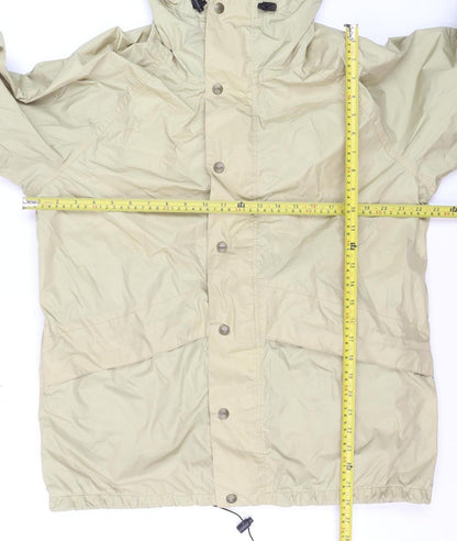 L.L. Bean Men's Beige M Gore-Tex Hooded Waterproof Rain Jacket