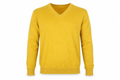 Hart Schaffner Marx Men's Yellow Merino Wool V-Neck Jumper M