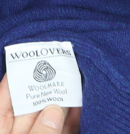Woolovers Men's Blue Wool V-Neck Pullover Jumper M