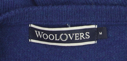 Woolovers Men's Blue Wool V-Neck Pullover Jumper M