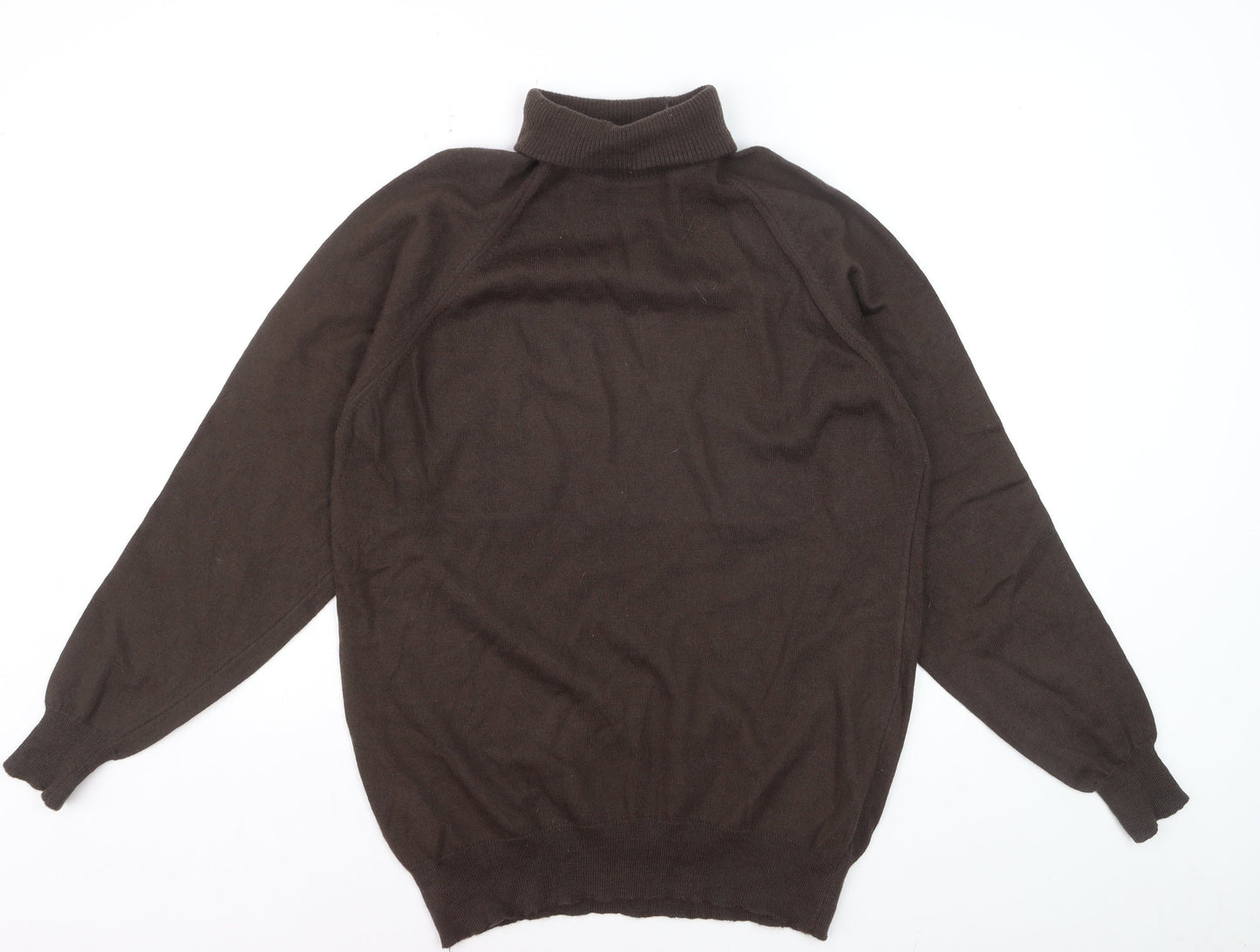 Resaknit Women's Brown Roll Neck Pure Wool Jumper Size 20