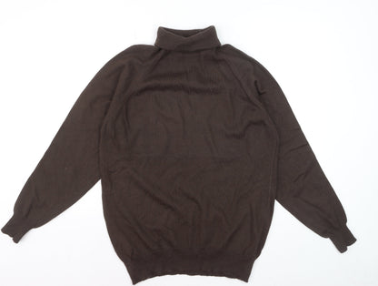 Resaknit Women's Brown Roll Neck Pure Wool Jumper Size 20