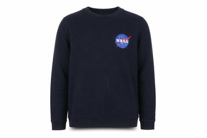 NASA Men's Blue Cotton Pullover Sweatshirt Size M Graphic Print