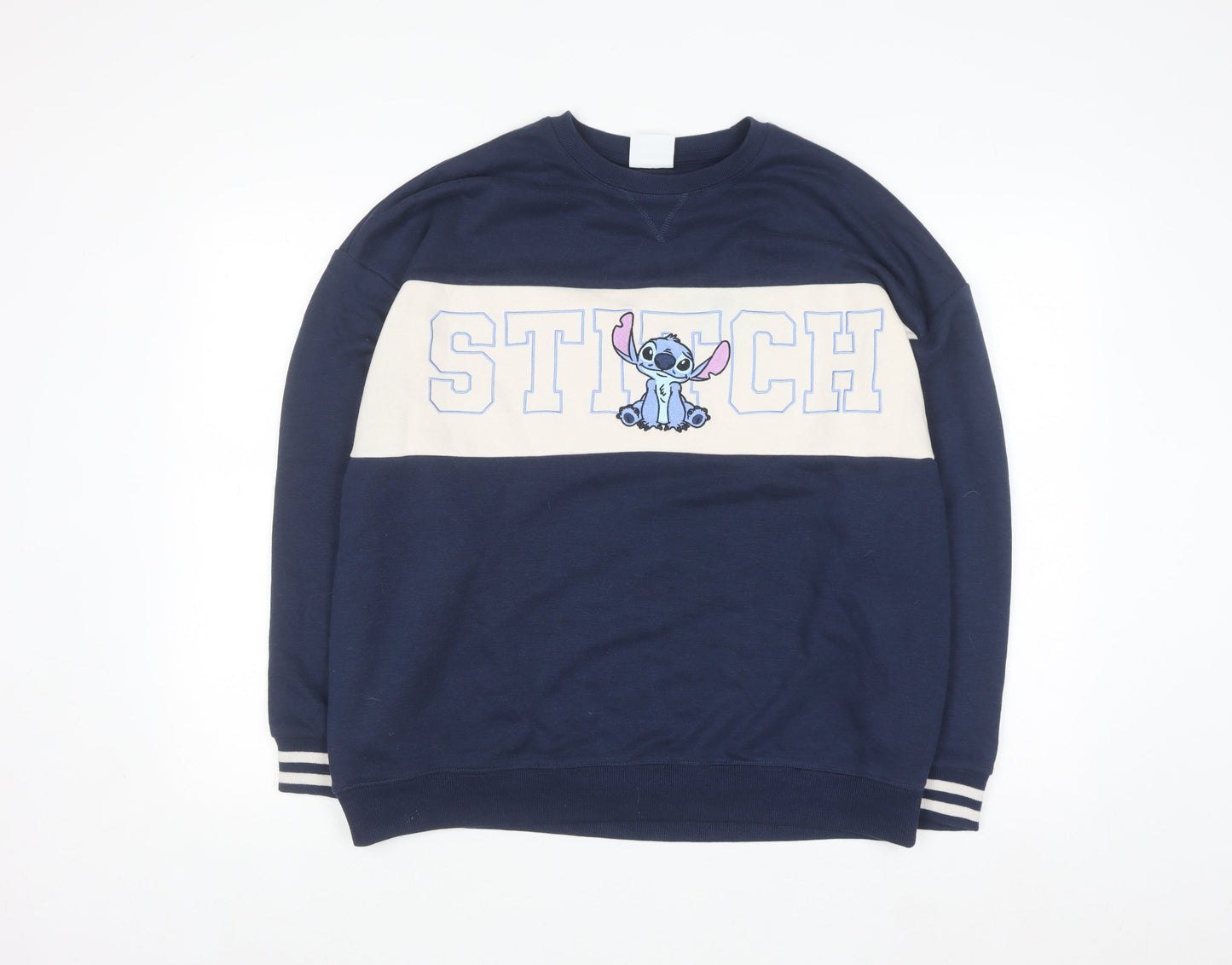 Disney Stitch Primark Women's Navy Sweatshirt Size M Pullover