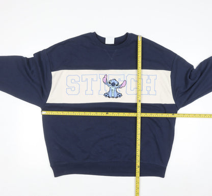 Disney Stitch Primark Women's Navy Sweatshirt Size M Pullover