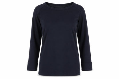 Cotton Traders Women's Blue Long Sleeve Basic Cotton T-Shirt Size 12