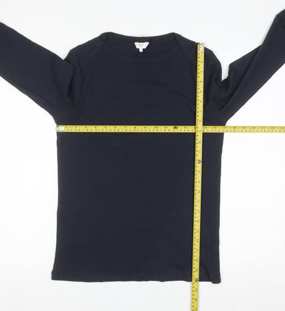 Cotton Traders Women's Blue Long Sleeve Basic Cotton T-Shirt Size 12