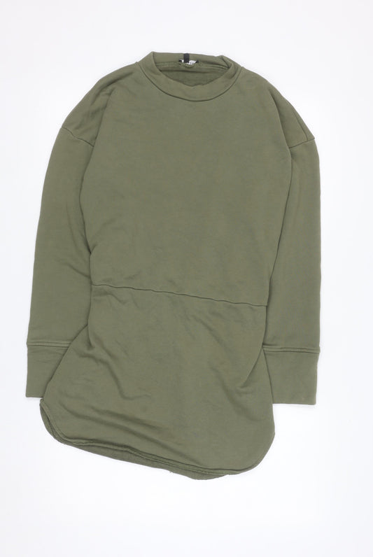 Noughts & Kisses Womens Khaki Long Sleeve Tunic Sweatshirt Size S