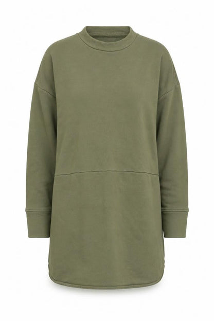 Noughts & Kisses Womens Khaki Long Sleeve Tunic Sweatshirt Size S