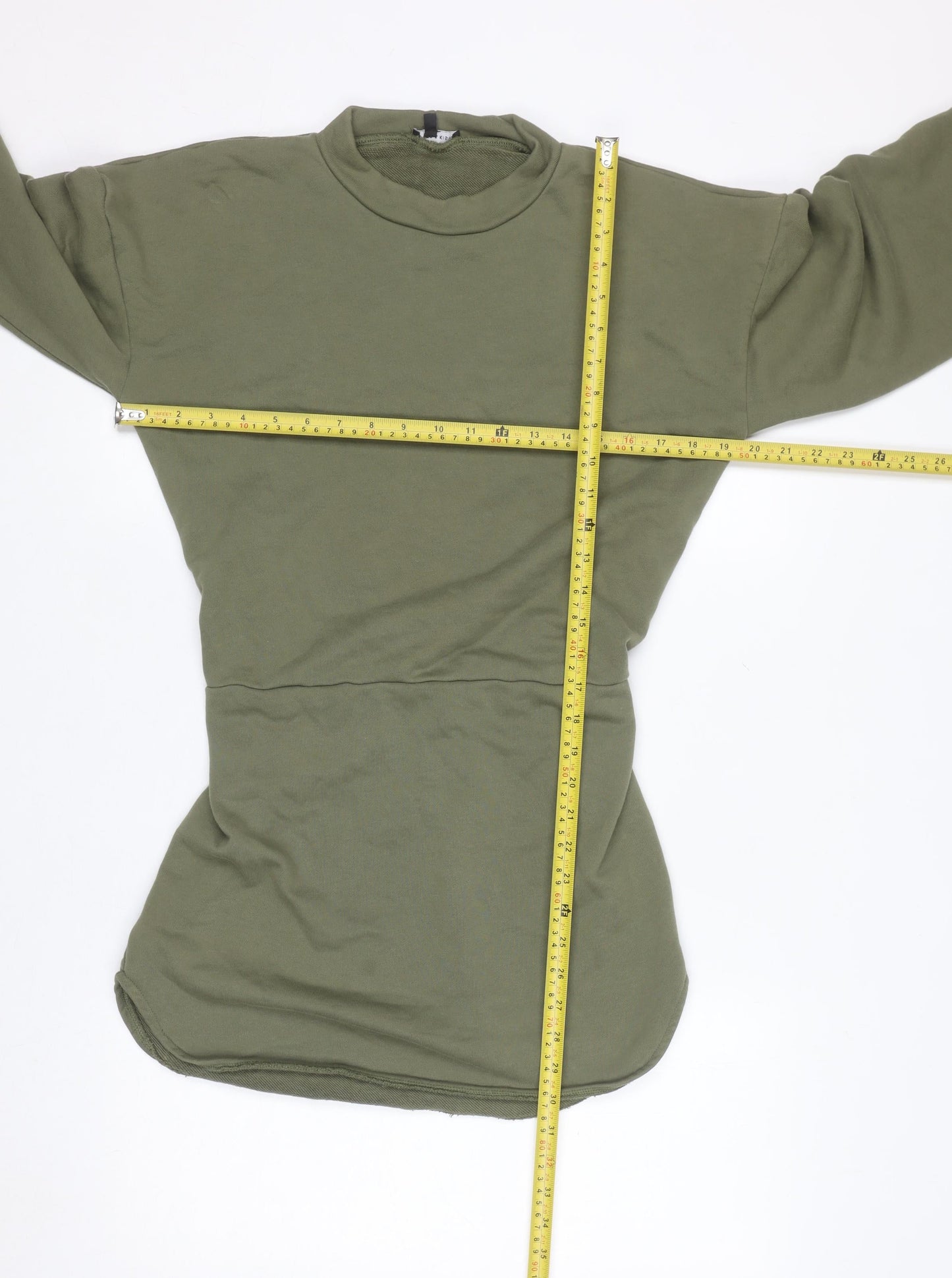 Noughts & Kisses Womens Khaki Long Sleeve Tunic Sweatshirt Size S