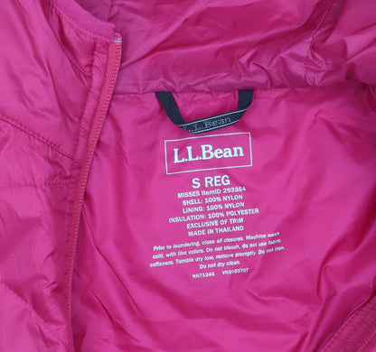 L.L.Bean Women's Pink Hooded Puffer Jacket Size S Regular Nylon