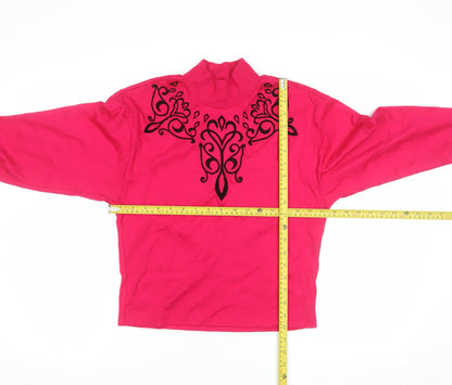 Marks and Spencer Women’s Pink Embroidered High Neck Sweatshirt Size 10