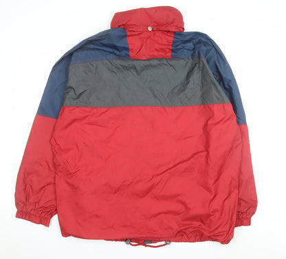 Brugi Men's Red & Grey Colour Block Puffer Jacket L Regular Fit