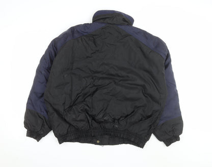 New Face Men’s Black 90s Puffer Jacket L Hooded Winter Coat