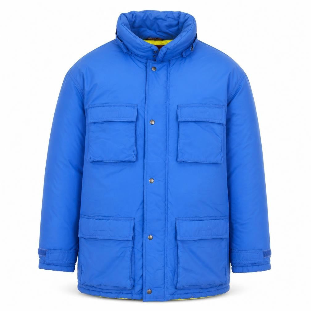 Chaps Ralph Lauren Men's Blue Puffer Jacket S Winter Nylon Mid-Length