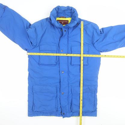 Chaps Ralph Lauren Men's Blue Puffer Jacket S Winter Nylon Mid-Length