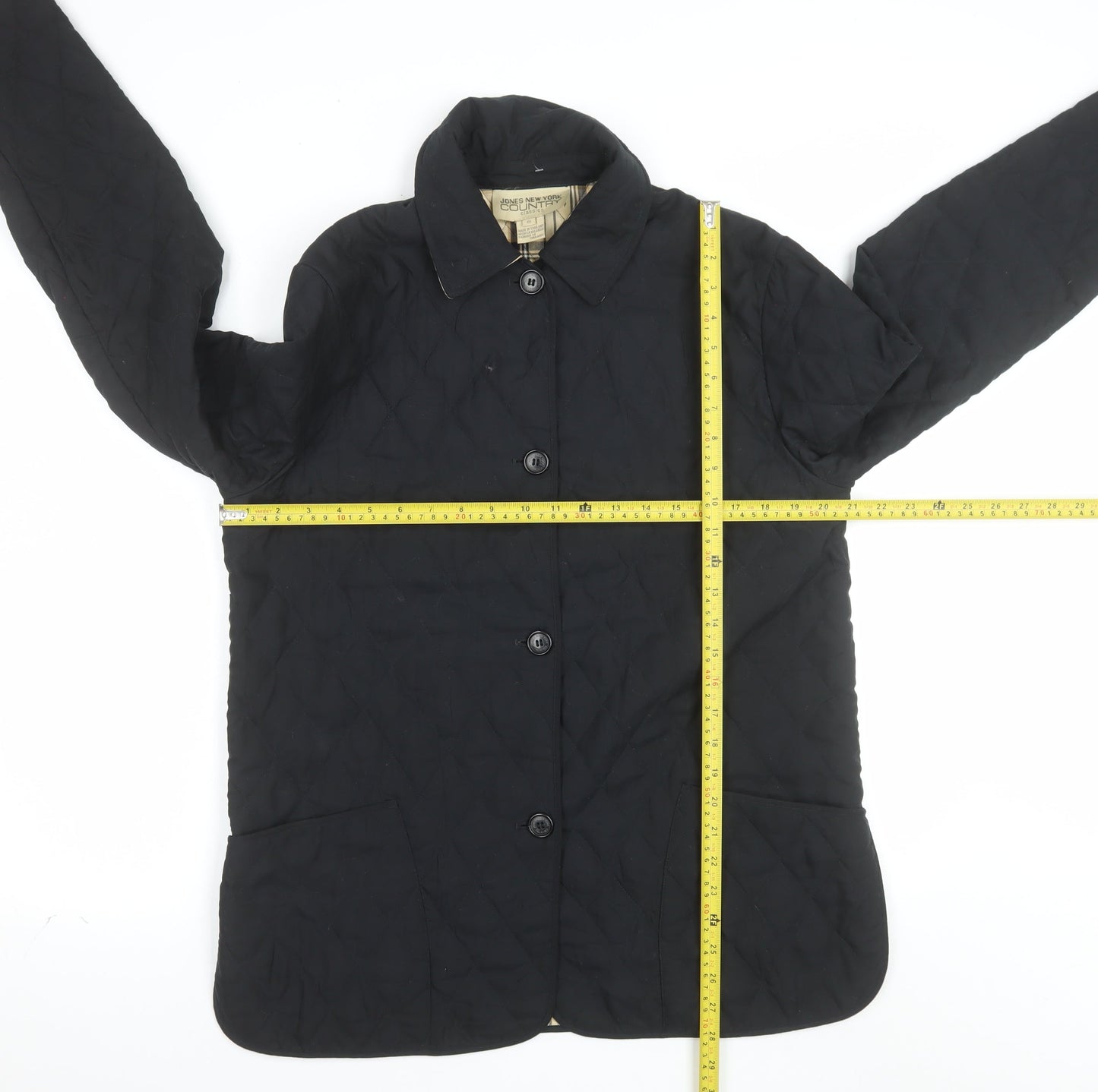 Jones New York Country Women’s Black Quilted Mid-Length Jacket S