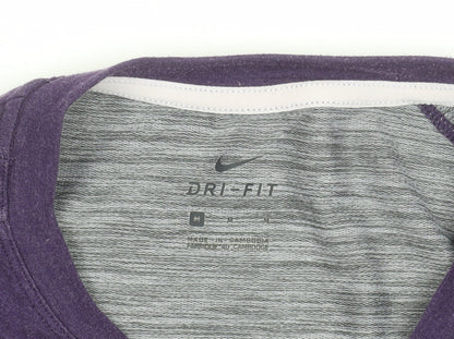 Nike Women's Purple Dri-FIT Long Sleeve Sports Top M
